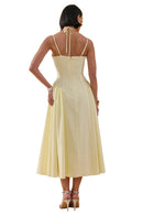 Vestido midi amarelo limão