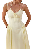 Vestido midi amarelo limão