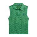 Camisa polo cropped de tricô