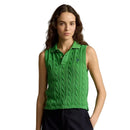 Camisa polo cropped de tricô