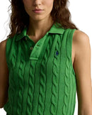 Camisa polo cropped de tricô